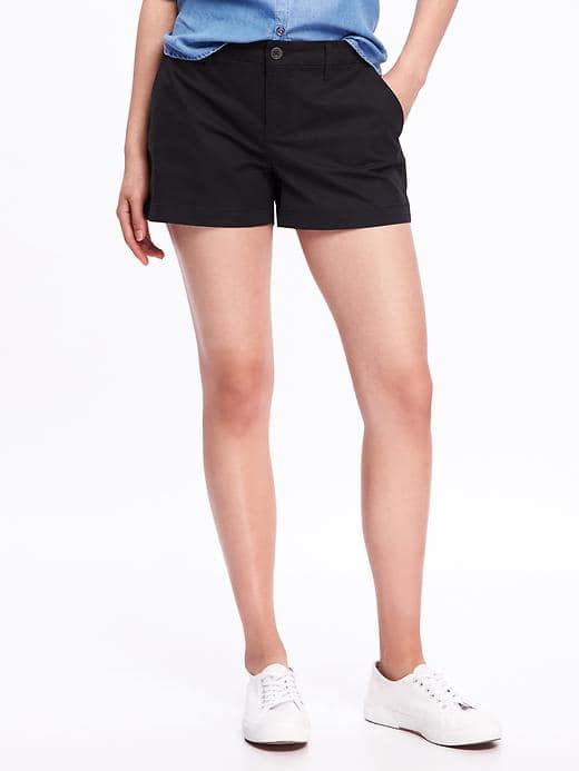 Old Navy Relaxed Mid Rise Shorts For Women 3 1/2 - Blackjack