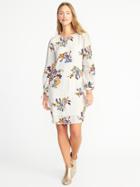 Old Navy Womens Tie-sleeve Shift Dress For Women White Floral Size S