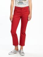 Old Navy Womens Mid-rise Cropped Flare Ankle Jeans For Women Berry Sorbet Size 12