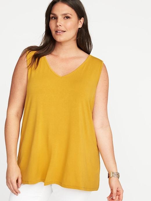 Old Navy Womens Plus-size V-neck Swing Tank Golden Opportunity Size 1x