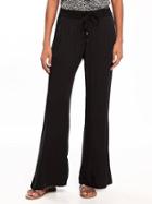 Old Navy Mid Rise Soft Wide Leg Pants For Women - Black