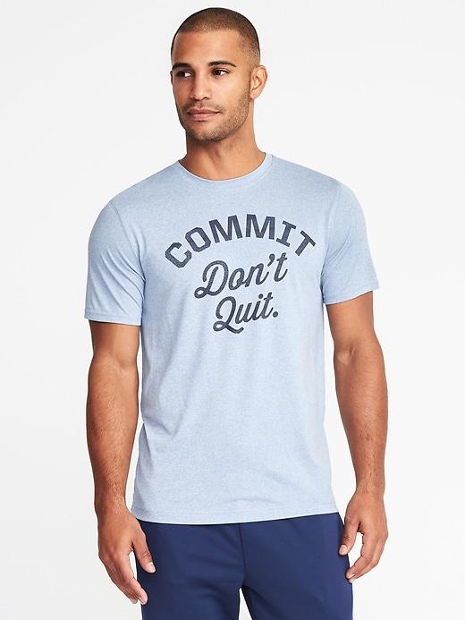 Old Navy Mens Go-dry Eco Regular-fit Performance Tee For Men Commit, Don';t Quit Size S