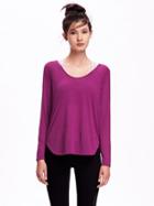 Old Navy Active Long Sleeve Top For Women - Purple Pizazz Poly