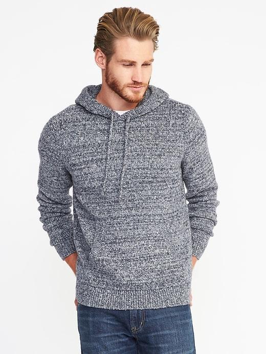 Old Navy Mens Sweater-knit Hoodie For Men Gray Zone Size Xxl