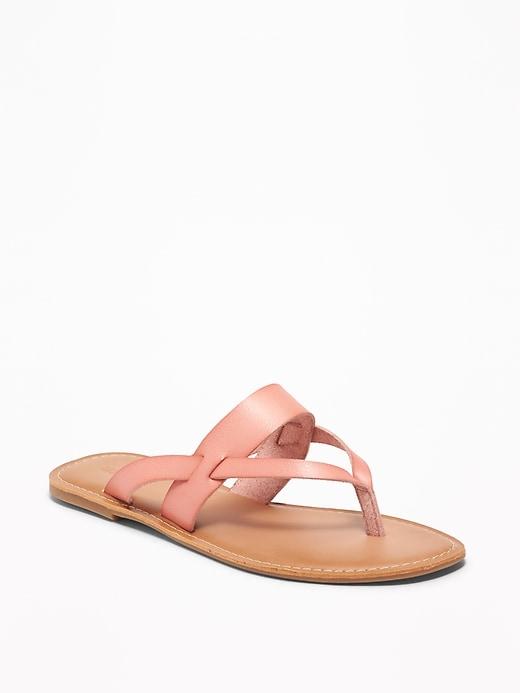 Faux-leather Capri Slide Sandals For Women