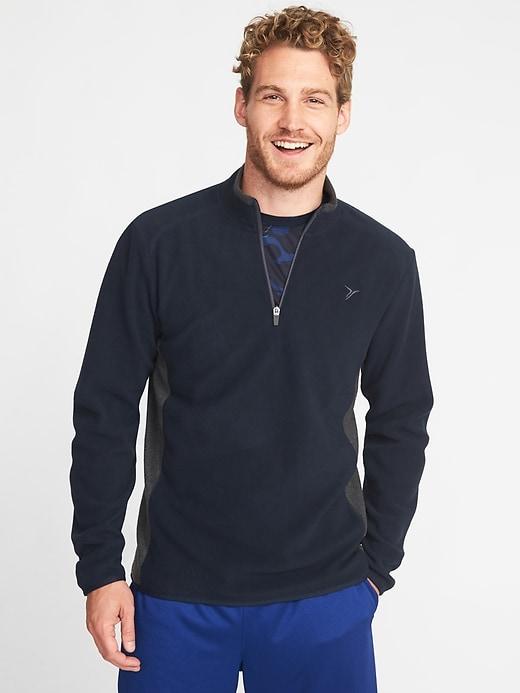 Old Navy Mens Go-warm Performance Fleece 1/4-zip Pullover For Men Classic Navy Size Xs