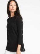 Old Navy Womens Relaxed Tie-back Top For Women Black Size L