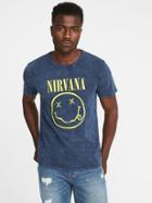Old Navy Mens Nirvana Graphic Tee For Men Navy Blue Size Xxl