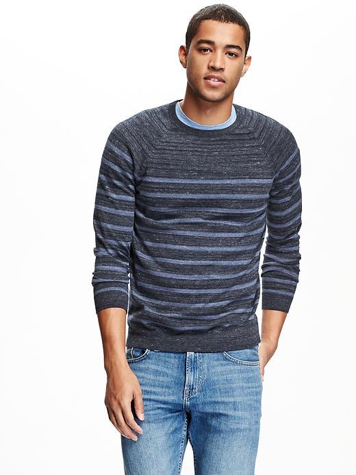 Old Navy Striped Crew Neck Sweater - Navy Heather