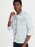 Light-wash Built-in Flex Denim Jacket For Men