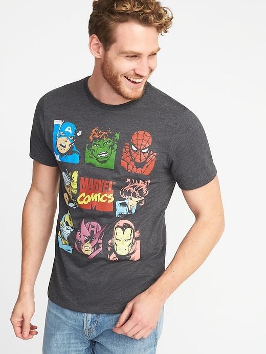 Old Navy Mens Marvel Comics Avengers Tee For Men Dark Charcoal Gray Size S