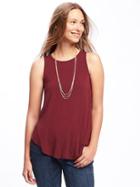 Old Navy Womens Luxe High-neck Swing Tank For Women Gosh Garnet Size Xs