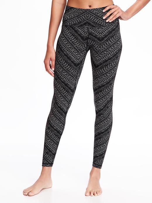 Old Navy Go Dry Mid Rise Printed Yoga Legging For Women - Light Grey Heather