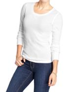 Old Navy Womens Waffle Knit Tees - Bright White