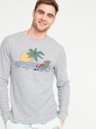 Old Navy Mens Graphic Thermal-knit Tee For Men Santa At The Beach Size S