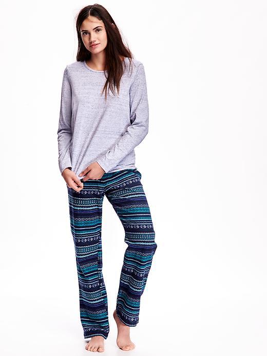 Old Navy 2 Piece Shirt &amp; Lounge Pants Set Size L - Blue Fair Isle