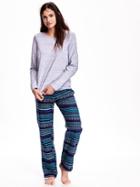 Old Navy 2 Piece Shirt &amp; Lounge Pants Set Size L - Blue Fair Isle