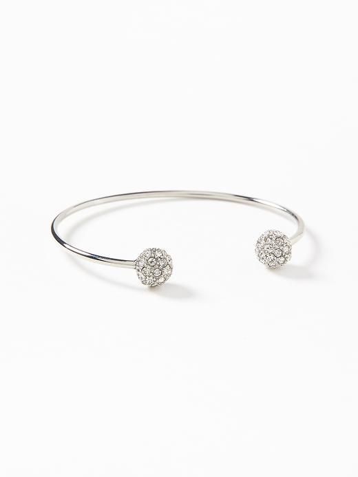 Old Navy Pav Ball Cuff Bracelet For Women - Silver