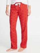 Old Navy Womens Patterned Flannel Sleep Pants For Women Red Dots Size Xxl