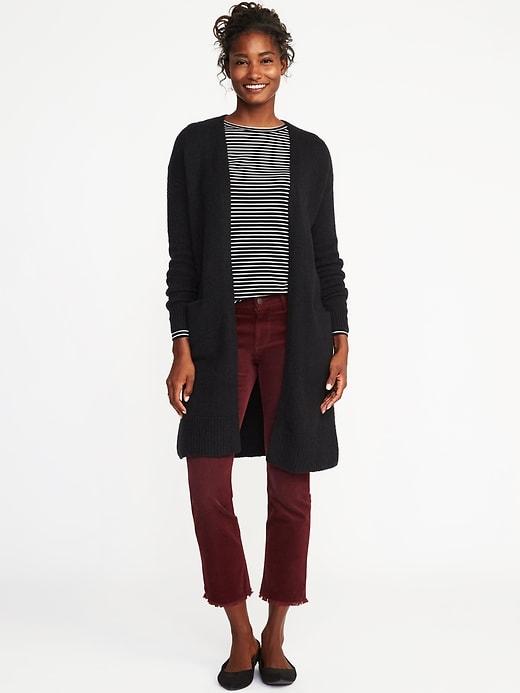 Old Navy Womens Open-front Boucl Sweater For Women Blackjack Size S
