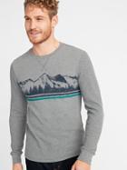 Old Navy Mens Built-in Flex Thermal-knit Tee For Men Retro-stripe Mountains Size Xxl