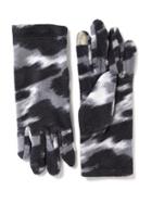 Old Navy Performance Fleece Tech Tip Gloves For Women - Black Print