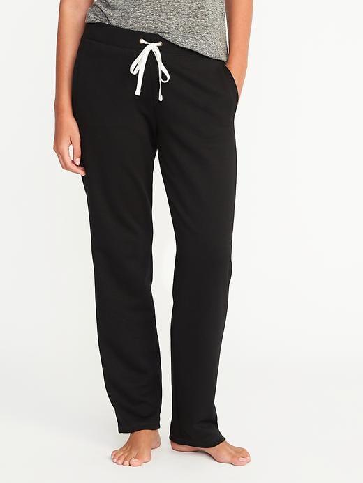 Old Navy Fleece Straight Leg Sweatpants For Women - Black