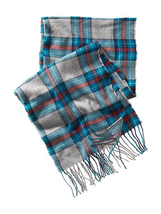 Old Navy Mens Plaid Scarf Size One Size - Gray & Blue Plaid
