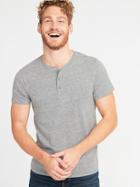 Old Navy Mens Soft-washed Jersey Henley For Men Heather Gray Size M
