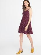 Old Navy Womens Fit & Flare Tiered Cami Dress For Women Purple Ditsy Floral Size Xs