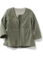 Old Navy Collarless Linen Blend Jacket - Money Bags
