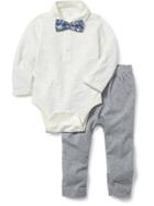 Old Navy Bow Tie Polo & Legging Set - Sea Salt