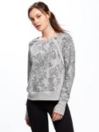 Old Navy Go Dry Mesh Trim Sweatshirt For Women - Neutral Floral