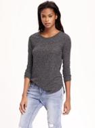 Old Navy Relaxed Brushed Jersey Tee For Women - Dark Charcoal Gray
