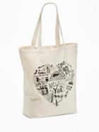 Old Navy Womens New York Graphic Canvas Tote For Women Big Heart Size One Size