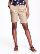 Old Navy Relaxed Mid Rise Twill Shorts For Women 9 - Rolled Oats