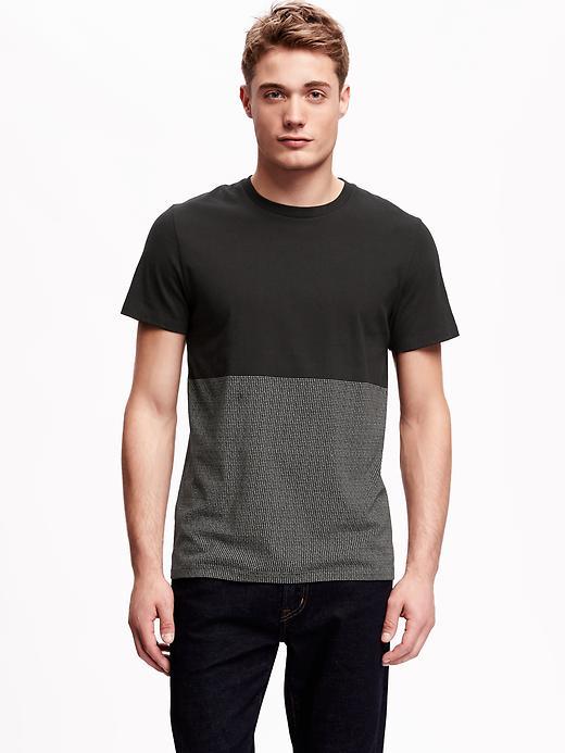 Old Navy Micro Dot Pattern Tee For Men - Black Black