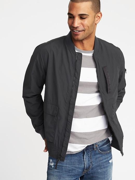 Old Navy Mens Water-resistant Nylon Bomber Jacket For Men Panther Size M