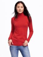 Old Navy Classic Turtleneck Pullover For Women - Red Buttons
