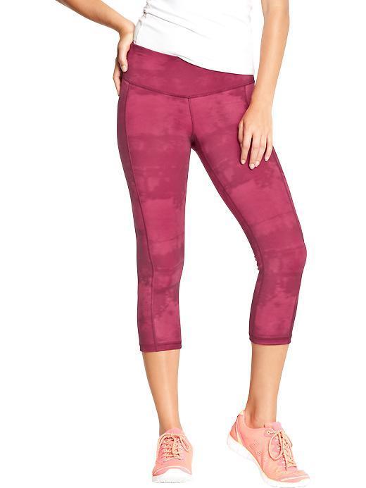 Womens Active Patterned Compression Capris 20&quot; Size L Tall - Into The Fuchsia Poly
