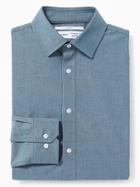 Old Navy Mens Slim-fit Built-in Flex Signature Non-iron Shirt For Men Mid Tone Chambray Size L