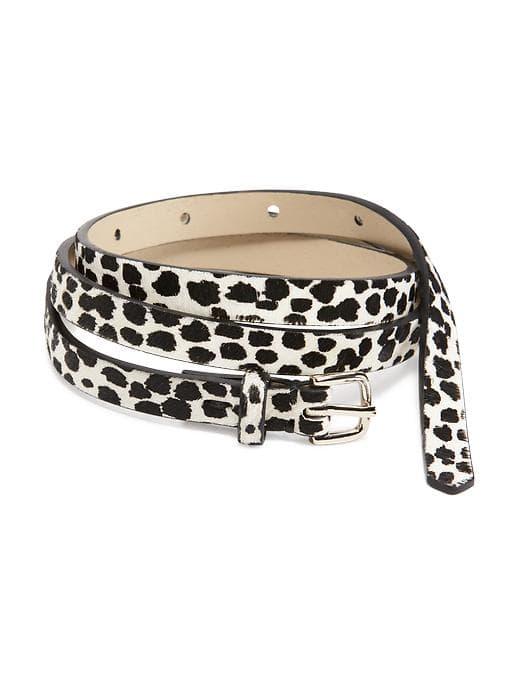 Old Navy Animal Print Skinny Belt For Women - Black Animal