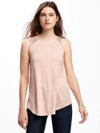 Old Navy High Neck Lace Trim Swing Tank For Women - Peach Gelato