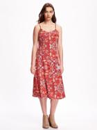 Old Navy Printed Cami Midi Dress For Women - Burgundy Floral