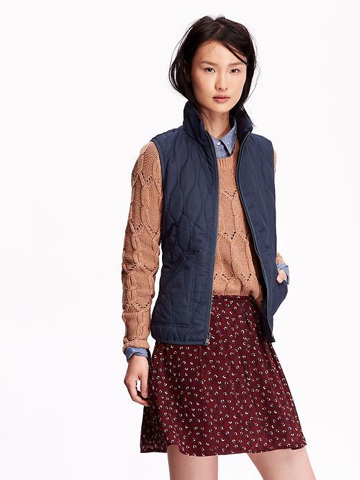 Old Navy Womens Quilted Vest Size M - Darkest Hour