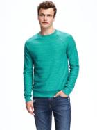 Old Navy Lightweight Textured Crew Neck Sweater For Men - Green Essence
