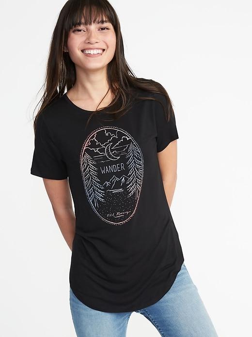 Old Navy Womens Relaxed Graphic Tee For Women Wander Size M