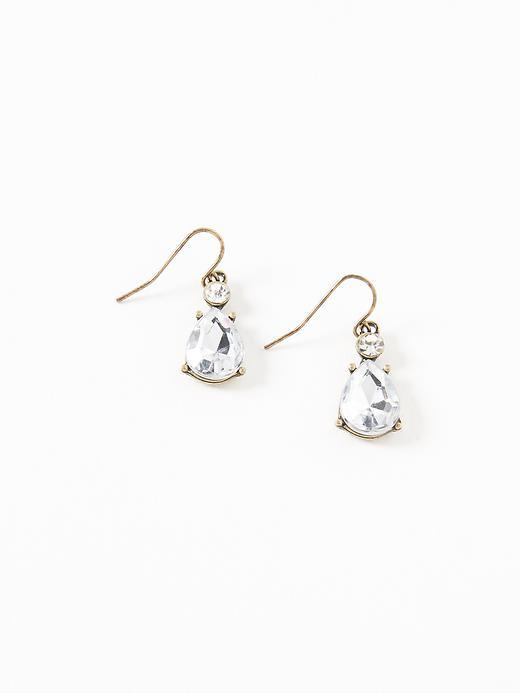 Old Navy Crystal Teardrop Earrings For Women - Brass