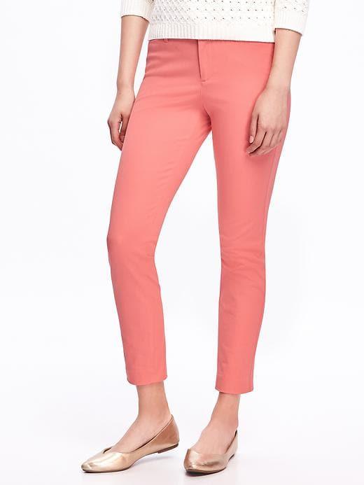 Old Navy Womens Mid-rise Pixie Ankle Pants For Women Coral Tropics Size 12