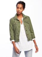 Old Navy Olive Green Denim Jacket For Women - I Think Olive